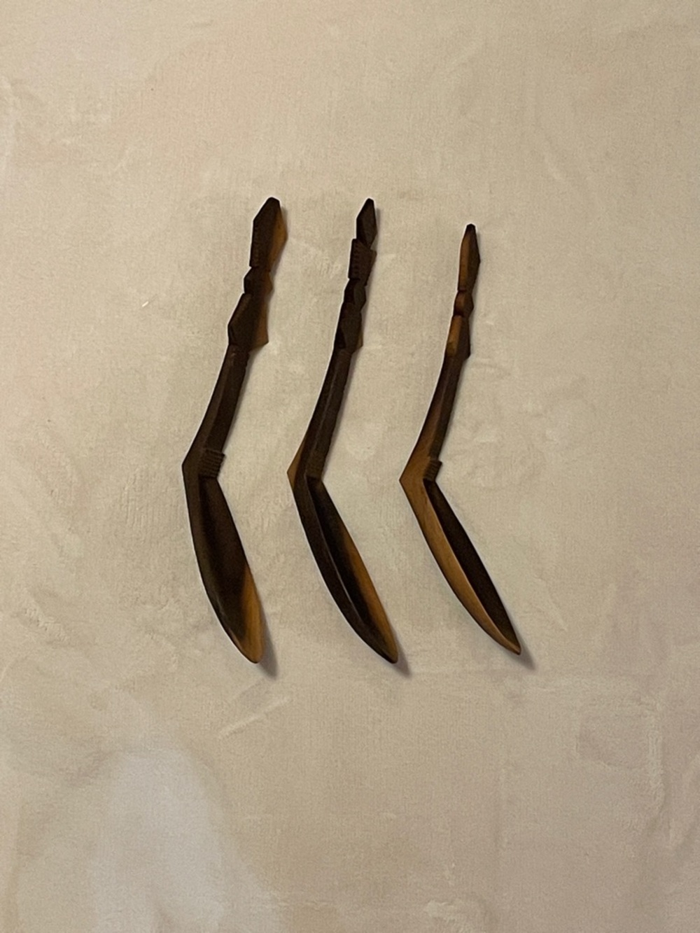 Vintage hand-carved African wooden spoons